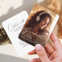 Convite para Graduação de Fotos Mini Moderna Calli