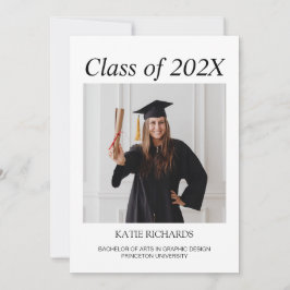 Convite para graduação de fotos minimalista