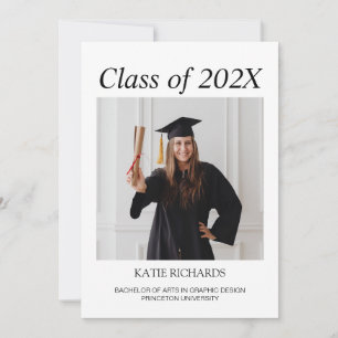 Convite para graduação de fotos minimalista