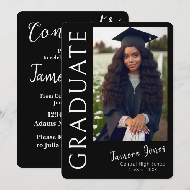 Convite para Graduação de Fotos Moderna (Frente/Verso)