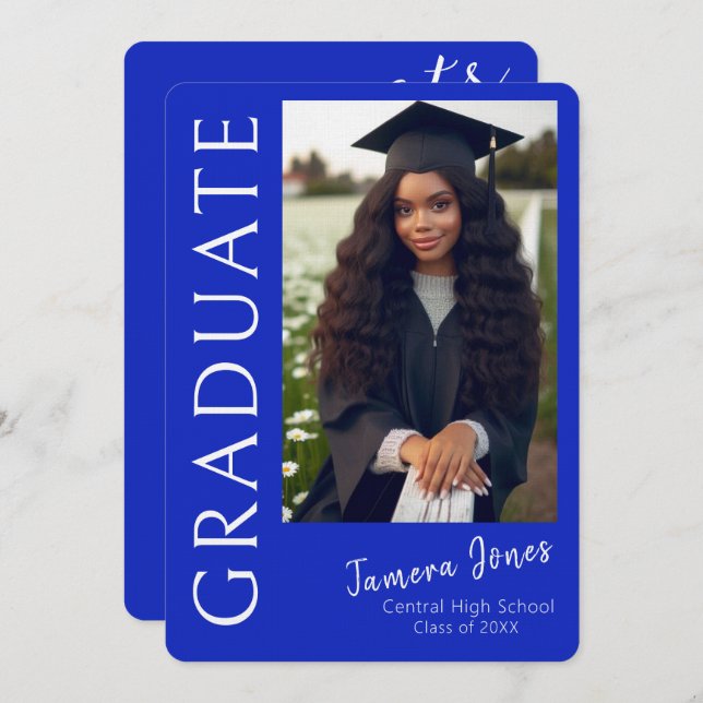 Convite para Graduação de Fotos Moderna (Frente/Verso)