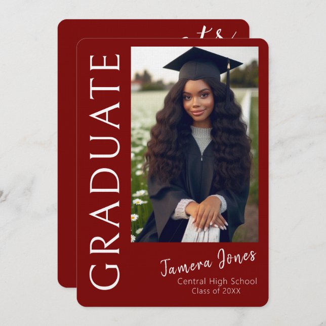 Convite para Graduação de Fotos Moderna (Frente/Verso)