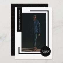 Convite para Graduação de Fotos Moderna em Preto