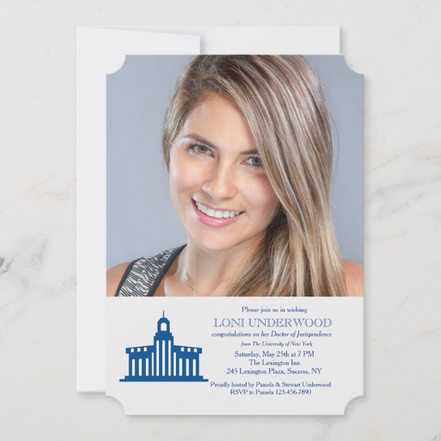 Convite para Graduação de Fotos para Construção Un (Frente)