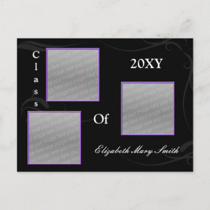 Convite para Graduação de Fotos Púrpura FOTO TRIPL