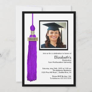Convite Para Graduação De Fotos Tassel Púrpura 
