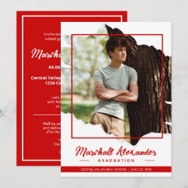 Convite para Graduação de Fotos Torn Abstrato de R