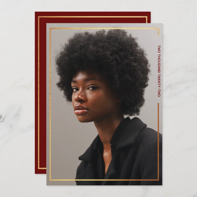 Convite para Graduação de Fronteira Dourada Modern (Frente/Verso)