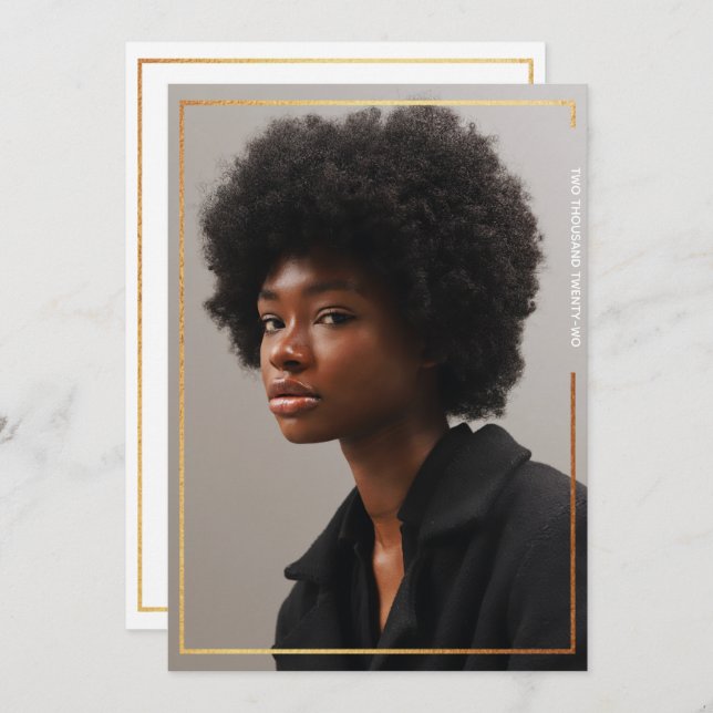 Convite para Graduação de Fronteira Dourada Modern (Frente/Verso)