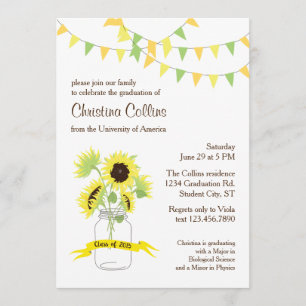 Convite para Graduação de Girassóis