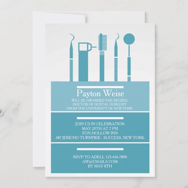 Convite para graduação de instrumentos dentários (Frente)