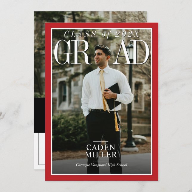 Convite para Graduação de Mais velho de Jornais da (Frente/Verso)