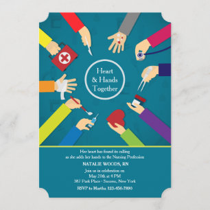 Convite para graduação de mãos médicas