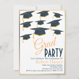 Convite para graduação de Marinhos e chapéus Doura