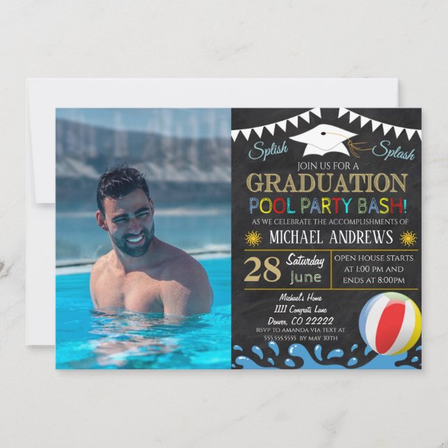 Convite para Graduação de piscinas (Frente)