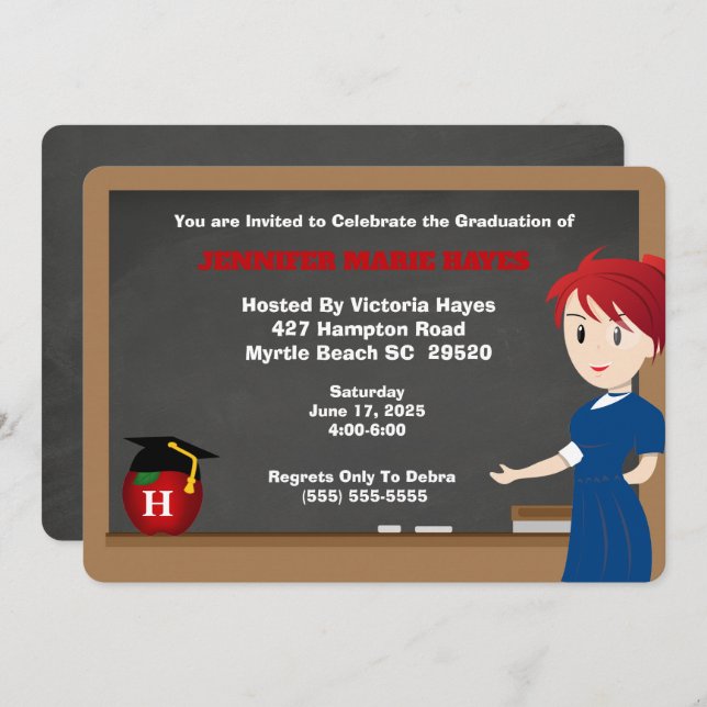 Convite para Graduação de Professores de Diversão  (Frente/Verso)