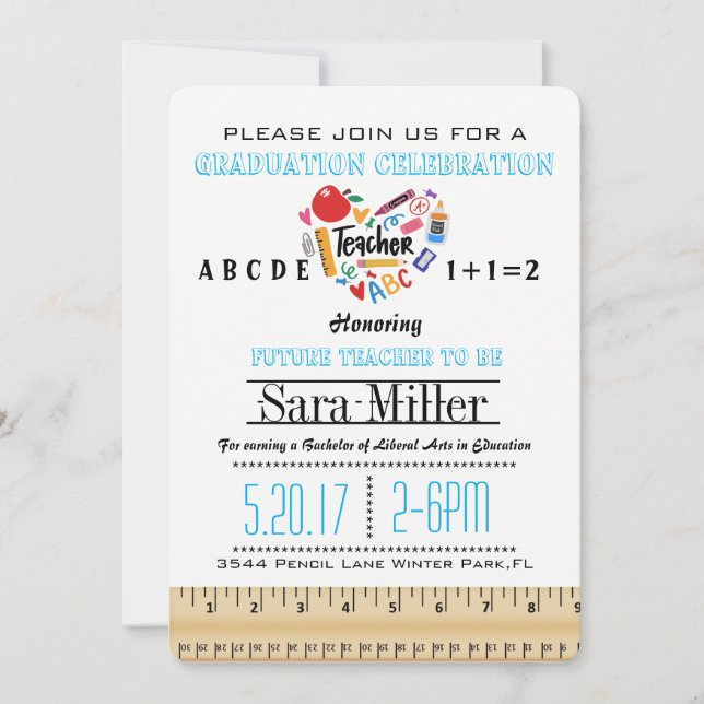 Convite para Graduação de Professores Ruler & Appl (Frente)
