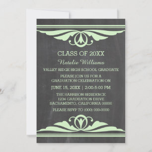 Convite para Graduação de Quadro Deco Verde