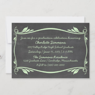 Convite para Graduação de Quadro Verde Flourish