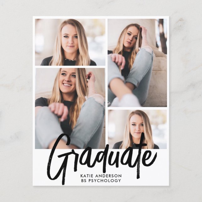 Convite para Graduação de Quatro Fotografias Moder (Frente)