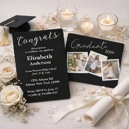 Convite para Graduação de Script Moderno de Três F