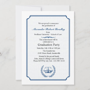 Convite para graduação do corredor de advogados