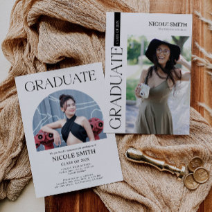 Convite para graduação elegante minimalista