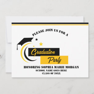 Convite para Graduação em Branco formando Amarelo