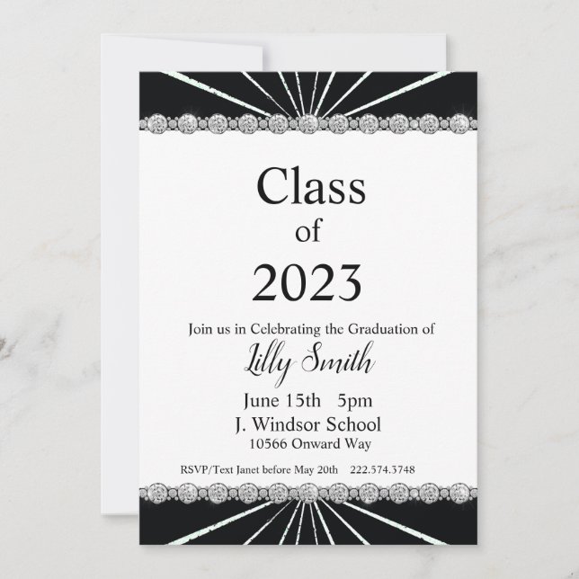 Convite para Graduação em Preto e Branco 2023 (Frente)