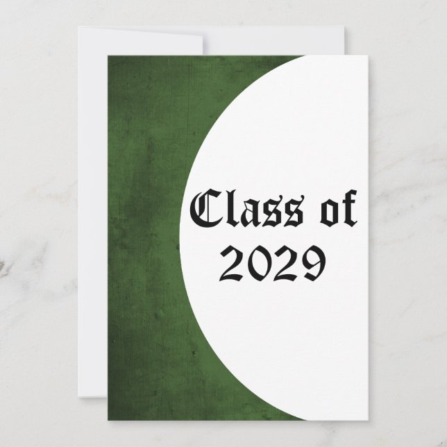 Convite para graduação em verde e branco (Frente)