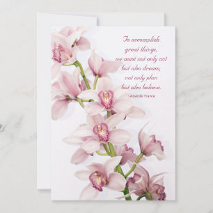 Convite para Graduação Floral da Orquídea de Cy