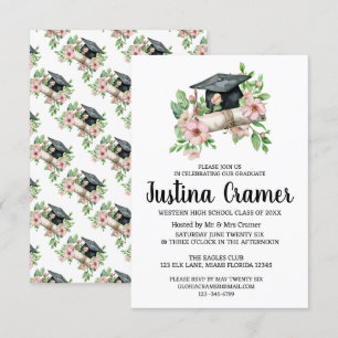 Convite para Graduação Floral Elegante