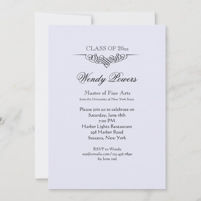 Convite para Graduação Flourish Refinado (Frente)