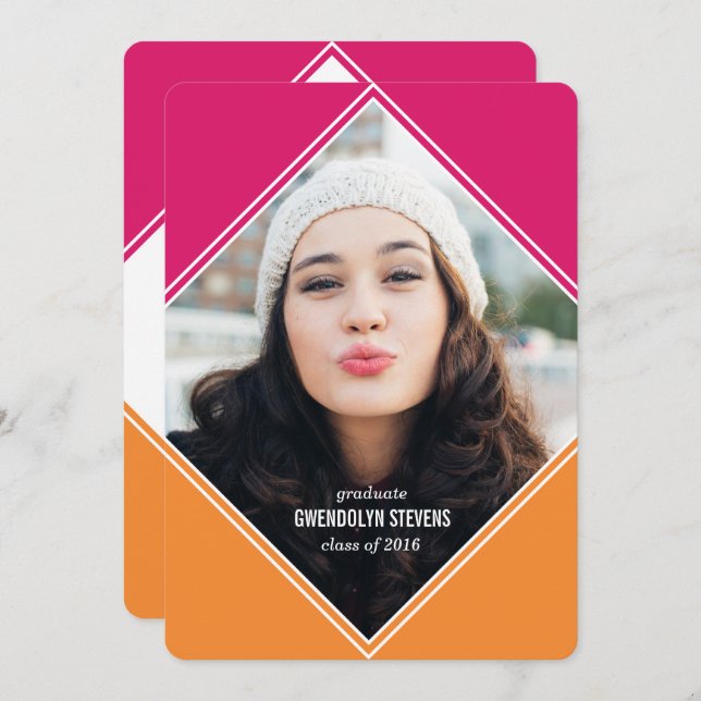 Convite para Graduação Geométrica de Blocos de Cor (Frente/Verso)