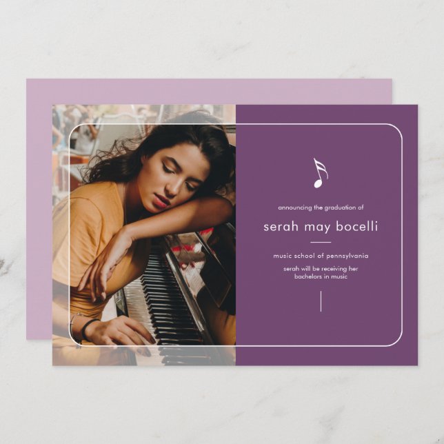 Convite para Graduação Major de Música (Frente/Verso)