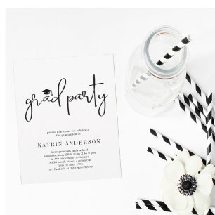 Convite para graduação moderna minimalista simples