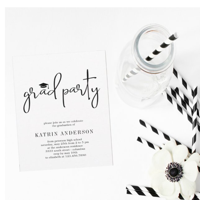 Convite para graduação moderna minimalista simples (Criador carregado)