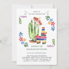 Convite para Graduação Santa Guacamole Fiesta