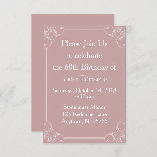 Convite para grandes Impressões de aniversário de  (Frente/Verso)