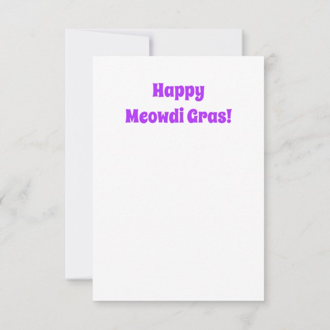 Convite Para Gras Mardi, Cartão Gras Engraçado (Verso)