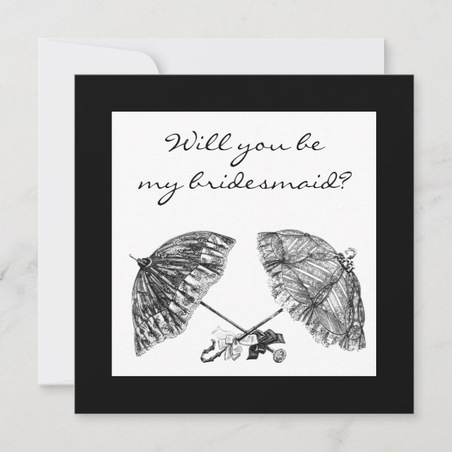 convite para guarda-chuvas vintage (Frente)