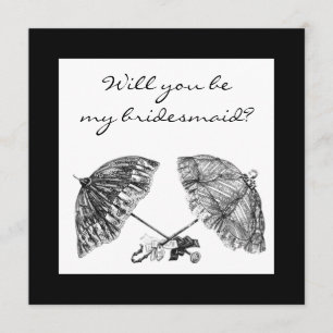 convite para guarda-chuvas vintage