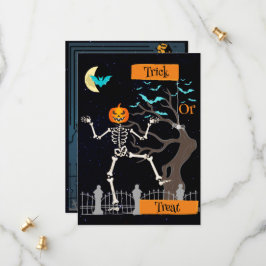 Convite para Halloween de Skeleton Dançante