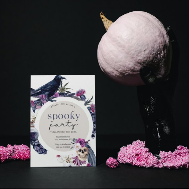 Convite para Halloween Raven & Skull (Criador carregado)