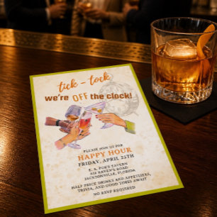Convite para Happy Hour Tick-Tock