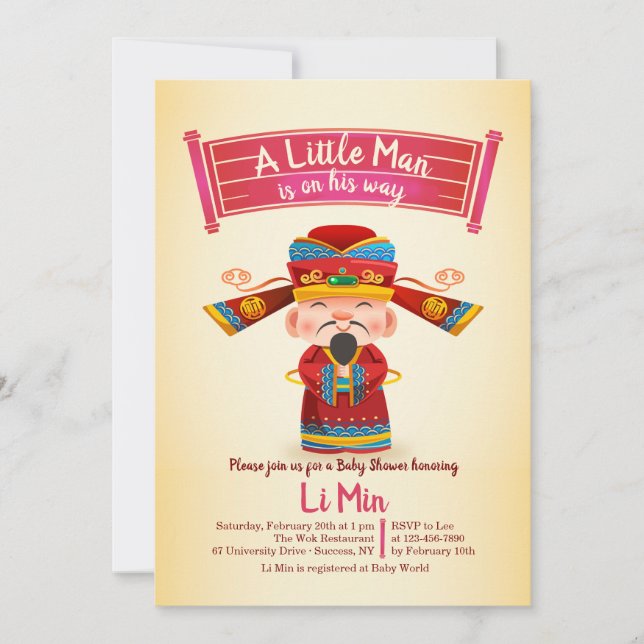 Convite para Homem Chinês (Frente)