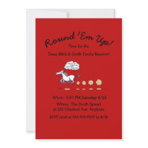 Convite para Horse de Reunião da Família de CHURRA