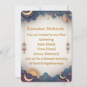 Convite para Iftar de Ramadan Dourado Islâmico E