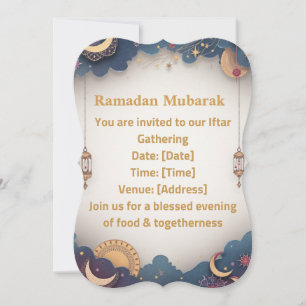 Convite para Iftar de Ramadan Dourado Islâmico E