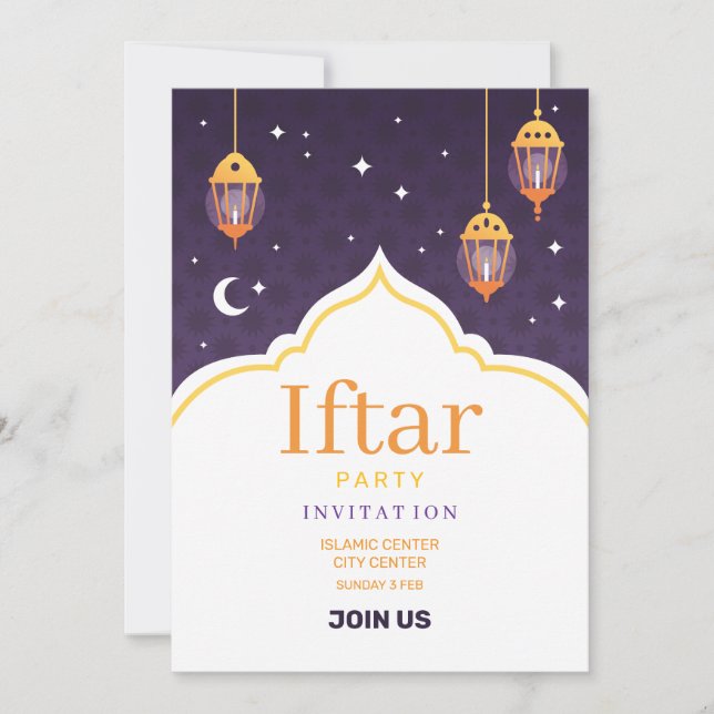 Convite para Iftar do Ramadão (Frente)